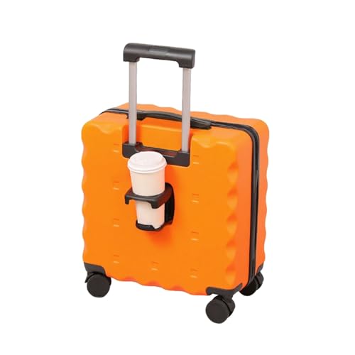 18 Inch Carry On Luggage,Suitcases With Spinner Wheels And TSA Lock,Hardside PC+ABS Suitcase,Softside Expandable Lightweight Durables Suitcase,Airline Approved For Women(Orange)