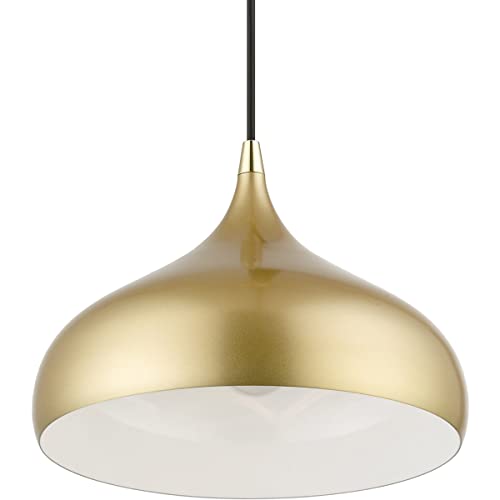Livex Lighting, 41172-33, Amador, Teardrop Pendant, Soft Gold with Polished Brass Accents by Livex - Used condition - Image 4