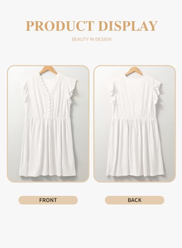 Eytino Plus Size Dresses for Women Summer Ruffle Cap Sleeve Lace V Neck Embroidery Eyelet A Line Dress(1X-5X)4