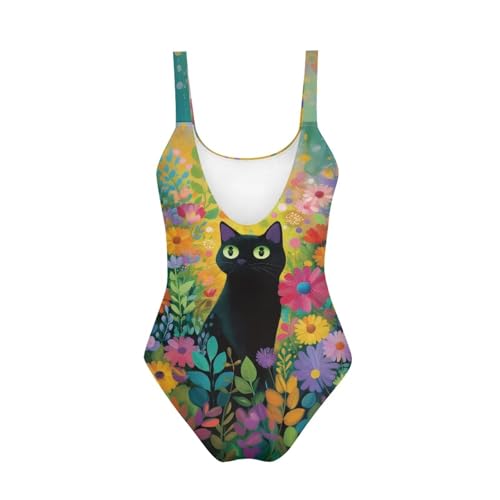 Image of One Piece Bathing Suit for Teen Girls Comfy Crewneck Backless Bathing Suit