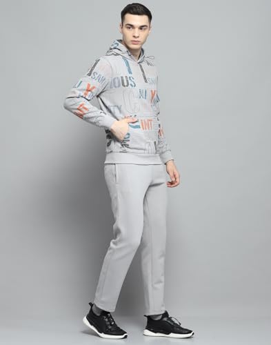 Image of Monte Carlo Mens Printed Grey Hooded Neck Full Sleeve Tracksuit 224066536-2