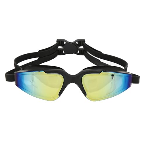 Tnfeeon Swim Glasses, Fogproof Wide View Silicone Frame Swimming Goggles Wear for Outdoor Diving (Black)