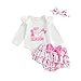GINEVSAL Baby Girl Baseball Outfit My 1st Baseball Season Long Sleeve Romper Ruffle Skirt Shorts Headband Fall Clothes