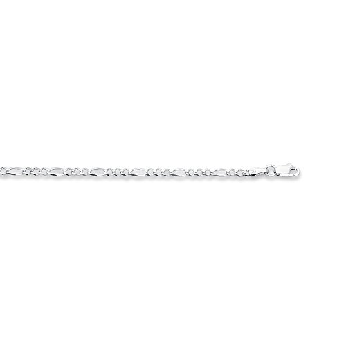 Image of Ritastephens 14k White Gold Figaro Chain Anklet Ankle Bracelet 2.6mm Width