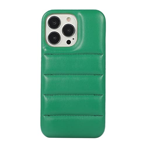 Coque silicone iPhone 12 Pro Max anti-choc verte style doudoune souple
