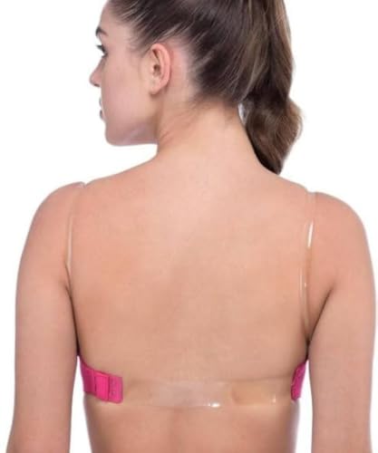 Image of Brachy Women Cotton Nylon Spandex Padded Underwire Strapless Backless Invisible Clear Transparent Back Push up Bra with (Free Extra Transparent Strap)