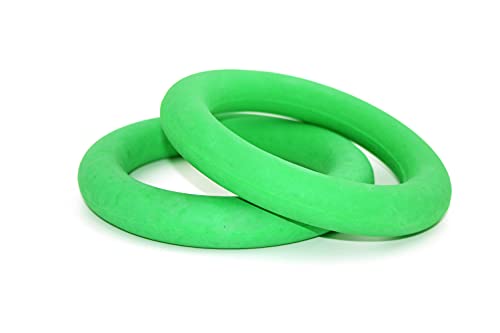 X ron Tennikoit Ring Sponge Filled 2 Pcs 6.5 Inches Diameter Playing Tennikoit Ring, Tennis Ring, Rubber Frisbee (Green) 2 Pcs