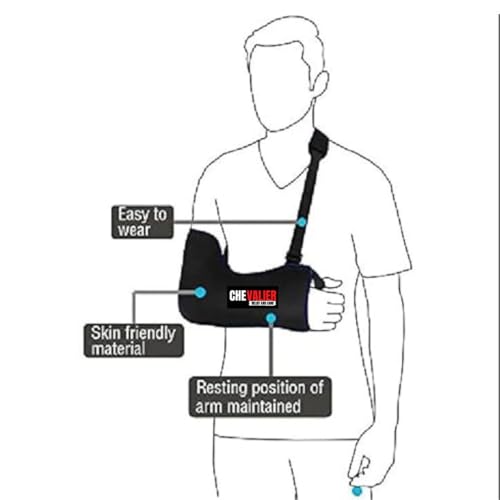 Image of CHEVALIER ?Neoprene Arm Sling Pouch Belt, Arm Brace Immobilizer With Elbow Support For Fracture, Sprain, Dislocation And Pain Relief (S, Grey)