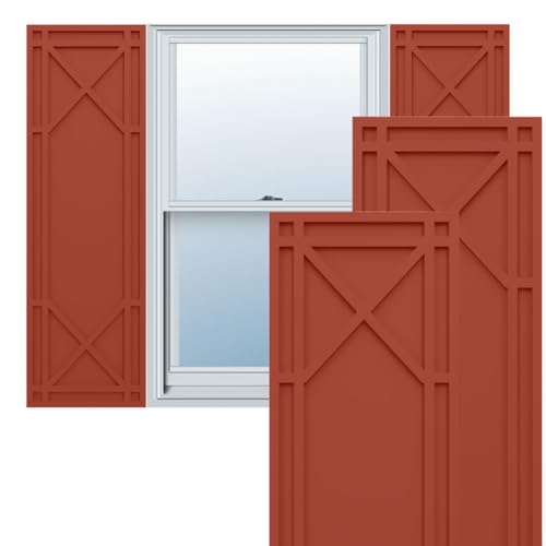 Ekena Millwork TFP001BG12X046CL True Fit PVC Bungalow (Per Pair-Hardware Not Included) Fixed Mount Shutters, 12-in. W x 46-in. H, Colorful Leaves