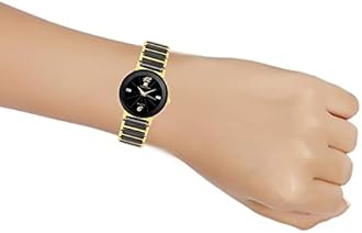 IIK COLLECTION Watches for Women Round Studded Dial Girls Watches |Analogue Movemnet Ladies Watch|Long Battery Life| Adjustable Bracelet Chain Strap|Double Lock Clasp Safety Watches for Girls.