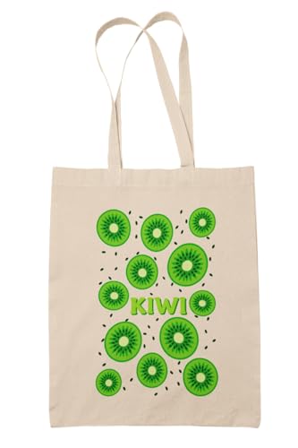 Paroles d'amour Tote Bag Fruits Kiwi – Sac en coton Kiwi avec anses longues – Fourre tout Fruité - sac de Course Réutilisable Écologique – Idée Cadeau Femme Originale