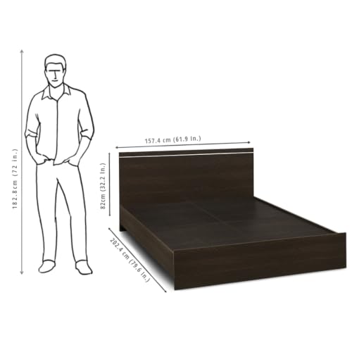 Image of DELITE KOM Jazz Engineered Wood Queen Without Box Bed (Finish Color Flowery Wenge Delivery Condition Knockdown)