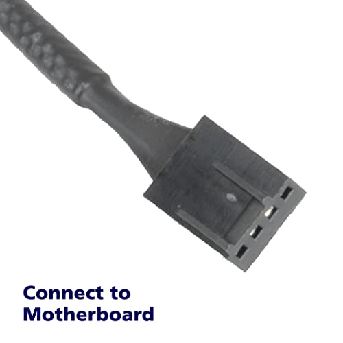 Akasa PWM Fan Extension Cable | 4-pin Male to Female Connectors | Compatible with PWM and 3-pin Fan | For Computer Cooling Fans and PC Case Fans | 30cm | AK-CBFA01-30