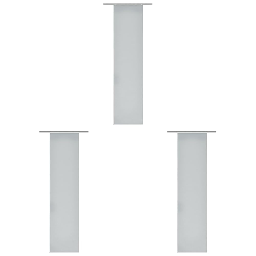 Home Fashion 86601-703 grau Schiebevorhang Rom Uni / 245 x 60 cm Dekostoff-Seidenoptik (Packung mit 3)