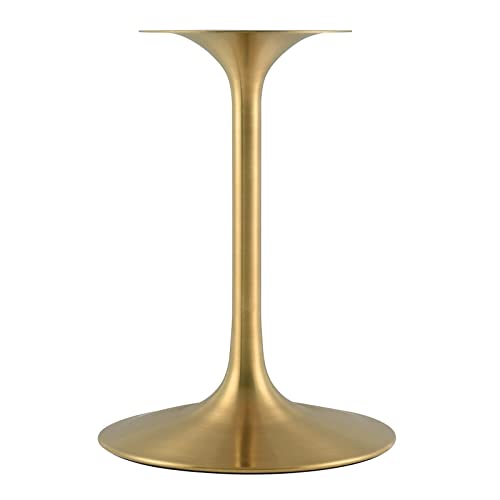 Image of Modway Lippa 36 inch Mid-Century Modern Dining Table with Round Top in Gold White