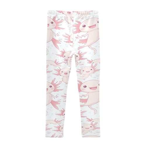 Boccsty Pink Axolotls Fishes Girls Leggings Kids Yoga Pants Dance Active Tights 4T2