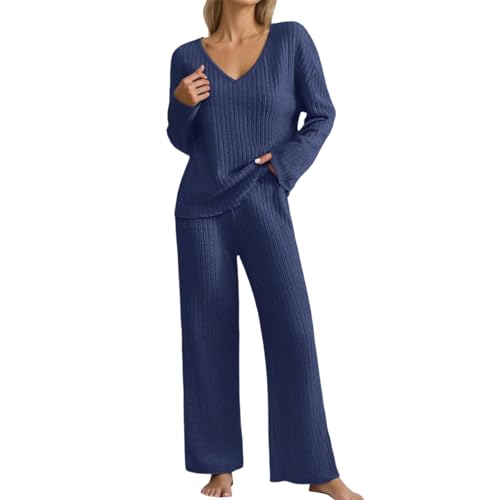 Ensemble de détente côtelé femme col en V pour vos moments de douceur à la maison