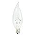 12 Bulbrte 460325 KR25CFC/32 25-Watt Dimmable Krypton Krystal Touch Flame Tip CA10 Chandelier Bulb Candelabra Base Clear