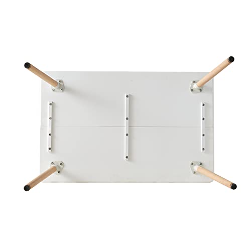 Mesa de comedor moderna y 6 sillas blancas para desayunos en cocina 8