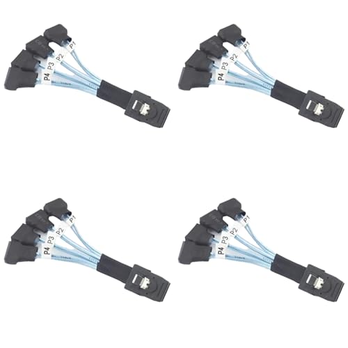 Ceftyopo 4X Mini SAS SFF-8087 ���� 4X SATA �I�X 3.0 SSD �����f�[�^�]���P�[�u�� 1 ���� 4 0. �R���s���[�^ �P�[�u�� �n�[�h�E�F�A �P�[�u��
