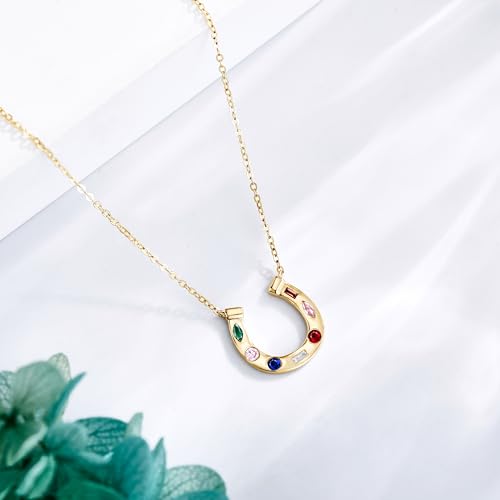 ELFRONT 14K Solid Gold Cross/Mustard Seed/Horseshoe/Witches Knot/Italian Horn Necklace Dainty Mothers Day Jewelry Gifts for Women3