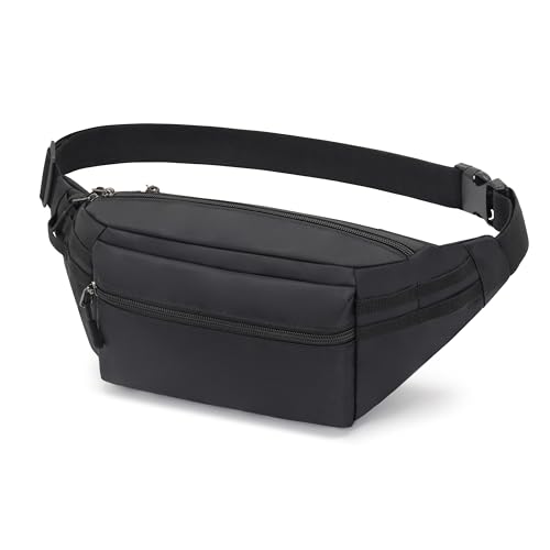 Marsupio per Uomo Donna Sportivo Unisex con 4 Tasche con Cerniera Marsupi Impermeabile per Outdoor...