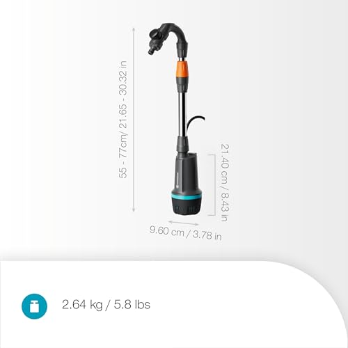 Gardena Akku-Pumpe im Einsatz bei der Bewässerung von Gemüsebeeten. - Detailansicht von Gardena Akku Pumpe 2600 Deal...
