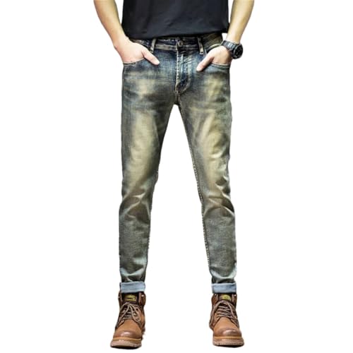 Men's Classic Retro Nostalgic Slim Straight Stretch Casual Jeans