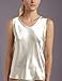 Women’s Satin Charmeuse Tailored Tanktop camisole, Ivory, X-Large