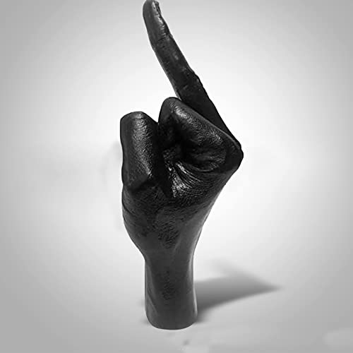 Polyresin Hand Gesture Desk Statues, Finger Sculpture Decor Resin Finger Statue Sculpture Hand Sculpture For Home Office Desk Decoration(Black) #TOP4