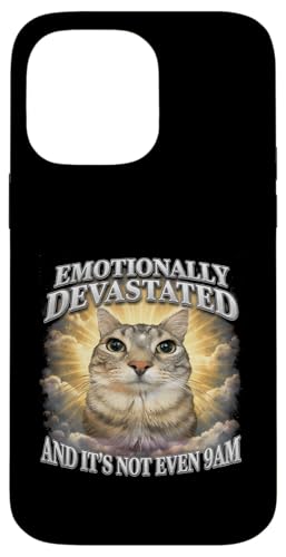 Emotional Devastated Cat Meme 9AM �t�@�j�[�f�U�C�� �X�}�z�P�[�X iPhone 14 Pro Max �p