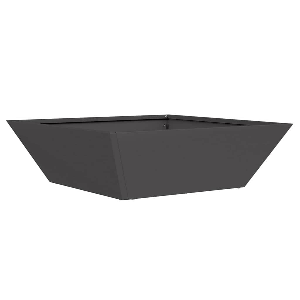 Garten-Pflanzgefäß aus kaltgewalztem Stahl Schwarz 50 x 50 x 15 cm 5-teiliges Set für Balkon Terrasse und Garten mit Drainage und frostfester Oberfläche zur Pflanzenpflege
