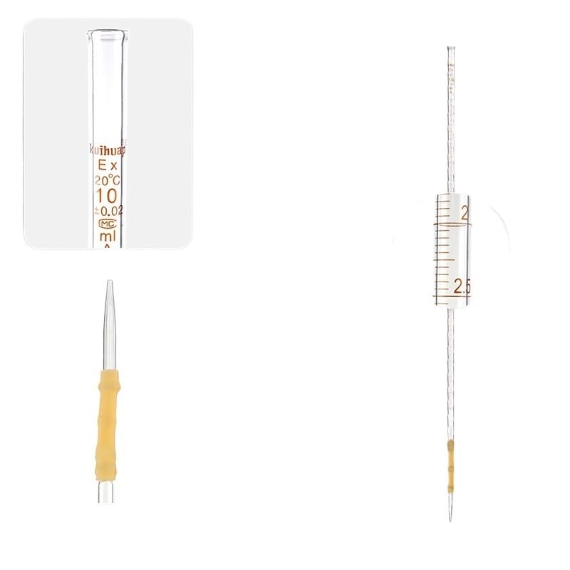 Microbureta de borosilicato, Burette Class A Borosilicate Glass PTFE 10-100ml(White burette 10ml)