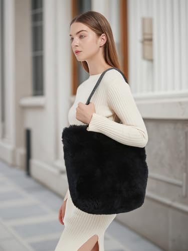 Bolso tote de piel de cordero con correas de cuero miniatura 3