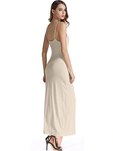 Vetior Women Slip Dress Modal Nightgown Long Spaghetti Strap Dresses For Women Nude #TOP5