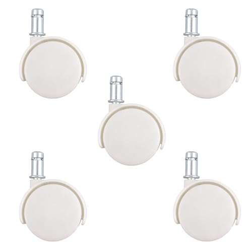 INCREWAY 5 ruedas giratorias de nailon blanco con doble carril y freno, ruedas universales para sillas de oficina, mesas, maletas, estanterías, carros pequeños