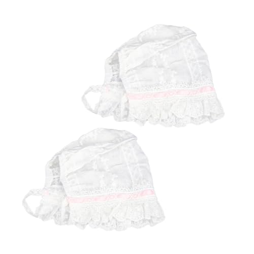 2Pcs Cute Cotton Beanies for Boys Breathable Bonnet Caps for Daily Wear and Year Months White