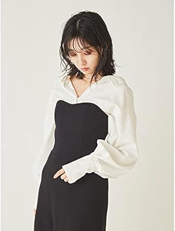 【新品】SNIDEL オーバーシャツドッキングニットワンピース BLK 0 SNIDEL（スナイデル）の「オーバーシャツドッキングニット