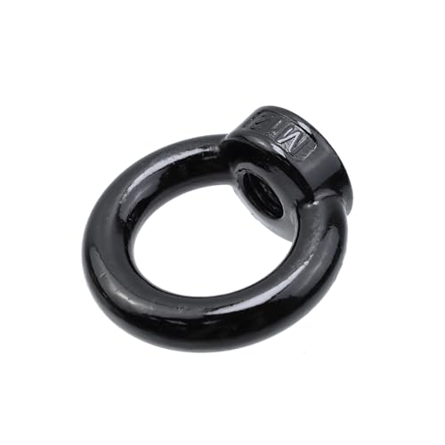 Image of Lifting Eye Nut Stainless Steel 304,1 /2 inch UNC(M12) Heavy Duty Marine Grade, Hardware Ring Shaped Eye Bolt-4PCS (Black)