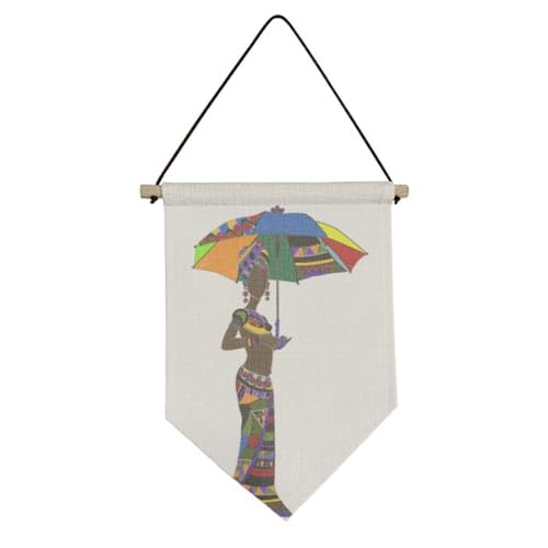 Bannière décorative en toile femme africaine pour déco murale