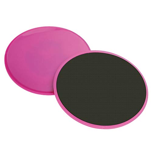 Exercise Equipment Sliders for Workout Core Fitness Slider 2 Pack AB Dual Sided Gliding Disc Mat Pad for Carpet Hardwood Gym Home Office School (Pink)