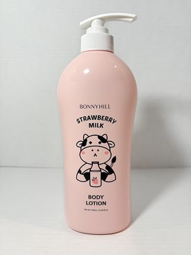 STRAWBERRY MILK BODY LOTION INFUSED WITH A DELIGHTFUL STRAWBERRY SCENT TO HYDRATE LEAVING SKIN SMOOTH 25.36 FL OZ