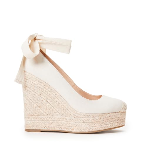 JustFab Wedge Sandals for Women Platform High Heels Summer Mule Open Toe Espadrille Wedges Slip on Comfortable Soft Arch Support Sandals2