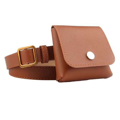 Women's Skinny Belt Buckle Ratchet Belt Faux Leather Square Pocket Casual Groove Belt