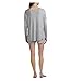 Splendid Women's Long Sleeve Henely Shorty Set, Chalk/Grey Heather Stripe, X- Small