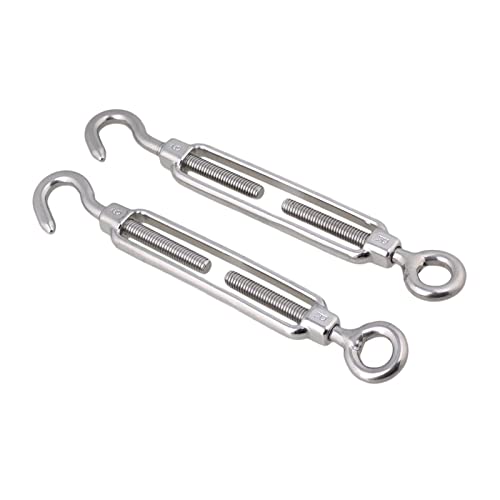 Tensores para cables BREAKA de acero inoxidable 304 tipo gancho y ojo M6 2 piezas miniatura 5