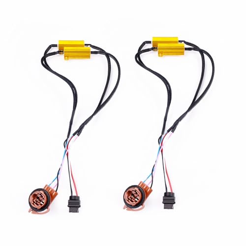 gopupu 2Pcs 3157 4157 T25 Load Resistor Fix Hyper Flash, 50W 6 Ohm Load Resistors for 3157 Switchback Led Turn Signal Light, Led Resistor Turn Signal Kit