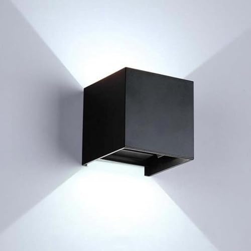 DRIWEI Applique lampada led parete 10w quadrato orientabile nero effetti luce fredda