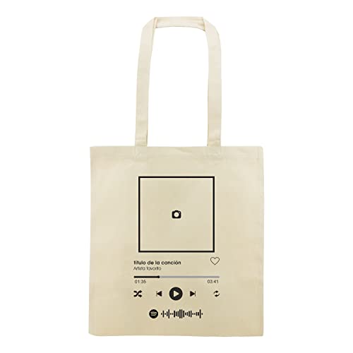 QCM PRODUTOS PERSONALIZADOS Tote Bag Personalizada con Canción y