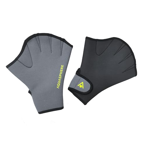 AQUASPHERE Aqua Fitness Glove Neopren Schwimmhandschuh, Schwarz & Grau, M